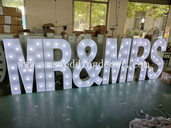 marquee letters with balloons