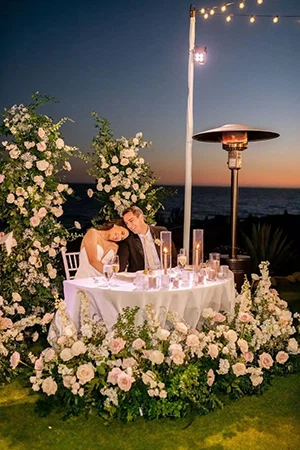sweetheart table wedding reception