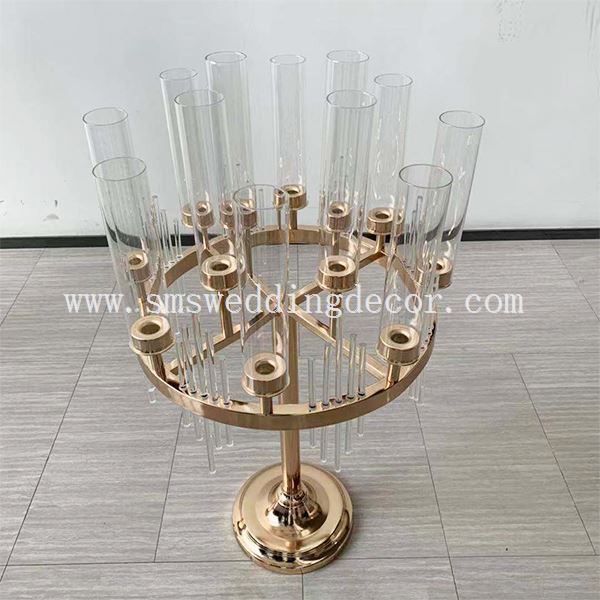 metal and glass candelabra